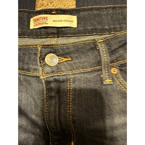 LEVI'S WOMEN'S CLASSIC STRAIGHT MID RISE Dark Wash 16S W33 L30 - Picture 10 of 12